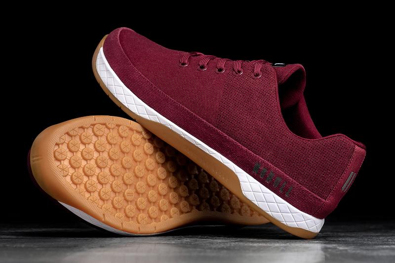 Burgundy Nobull Burgundy Canvas Men's Trainers | CA M1298Q